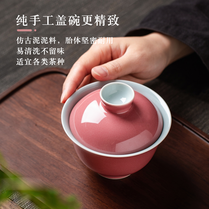 Pure manual 2 only a single large tea tureen jingdezhen high - end kung fu tea cups ceramic tea bowl