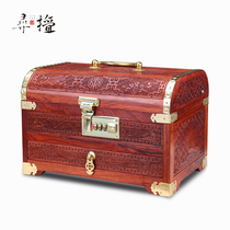 Jewelry storage box solid wood red and sour branch high-end luxury accessory box wooden dresser wooden dresser old-fashioned jewelry box hand