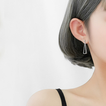 Lane South 925 sterling silver geometric triangle stud earrings 2021 new summer simple earrings face thin earrings women