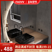 Modern stone sink light luxury homestay marble wash basin washbasin bathroom integrated washbasin