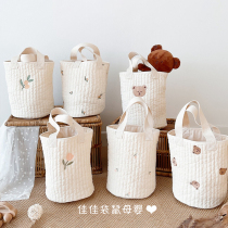 Korea ins mommy Bag tote bag bucket bear baby stroller out bottle diaper baby storage bag