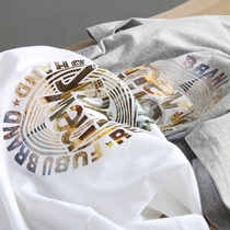 Beating heart likes welfare full cotton combed crafts Summer men printed round collar short sleeve T-shirt tide man T