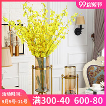 Modern light luxury Vase ornaments living room flower arrangement American TV cabinet dining table model room home porch decorations
