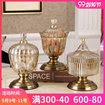 American crystal glass candy jars European storage cans coffee table decorative ornaments storage utensils dried fruit snack cans