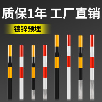 Customized steel pipe warning column Road barrier column galvanized pipe reflective road pile road anti-collision column isolation column crossing standard column