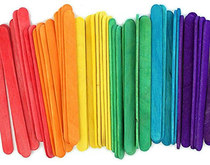Wooden popsicle color wood craft stick DIY small wooden stick model kindergarten material package