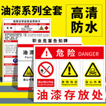 Occupational disease hazard notification card paint hazardous chemical safety well-known card limited space safety notice board waste paint bucket hazardous waste sign no smoking warning sign warning sign