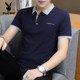 Playboy VIP short-sleeved T-shirt summer new men's shirt collar POLO shirt loose compassionate men's Playboy VIP short-sleeved T-shirt summer new men's shirt collar POLO shirt loose compassionate men's