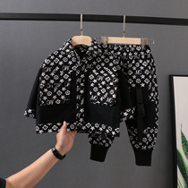 South Korean boy clothes boy suit baby spring autumn children clothes foreign air jacket long pants two sets 2021 new wave