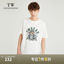 TeenieWeenie bear mens cartoon printing simple round neck T-shirt 2021 summer new mens short-sleeved