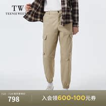 TeenieWeenie bear mens clothing 2021 autumn new drawstring overalls pocket straight casual pants tide