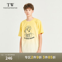 TeenieWeenie bear mens clothing 2021 summer new loose gradient round neck short sleeve printing T-shirt tide
