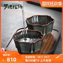 Rod Mico Longquan celadon Geyao Iron Tire Tea Cup Master Cup Master Cup Tea Bowl Ice Cracking Ceramics Handmade