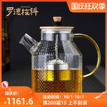Rodmerco heat-resistant glass pot bubble teapot stainless steel tie rod filter household flower teapot electric pottery stove tea cooker