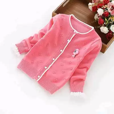 2018 children's clothing girls cotton knitted cardigan coat children's girls spring and autumn tops