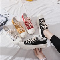 Black canvas shoes female 2019 new students Korean version of Harajuku Joker spring board shoes small white shoes tide