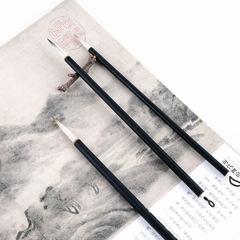 xuan yitang calligraphy and painting with fine line brushes fine brush painting thin gold body line  hook line stroke stroke line writing brush french painting rice paper painting beginner adult practice brush large, medium and small brush