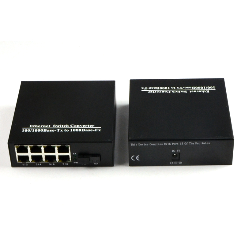 lhgd gigabit transceiver 1 optical 8 electric single mode single fiber optical transceiver photoelectric converter 1 pair