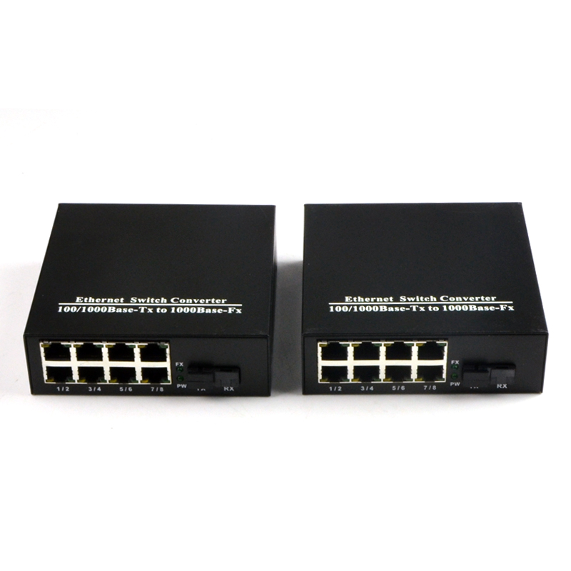 lhgd gigabit transceiver 1 optical 8 electric single mode single fiber optical transceiver photoelectric converter 1 pair