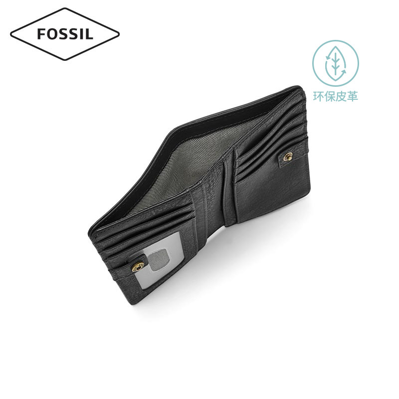 Fossil化石官方正品钱包2020新款欧美时尚牛皮多卡位折叠短款卡包 