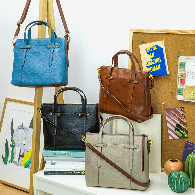 Fossil2019春夏新款休闲牛皮手提单肩斜挎电脑包女包SHB1967 Fossil2019春夏新款休闲牛皮手提单肩斜挎电脑包女包SHB1967