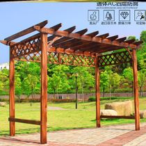 Terrace Decarbonated Wood Gallery Flower Shelf Vineyard Courtyard Embalming Wood Climbing Rattan rack Villa Assembled Cool Kiosk Wood Grapes