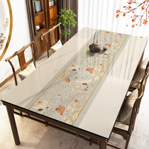 Chinese table cushion free of water waterproof oil-proof long square tablecloth table tablecloth tea several PVC table cushion home