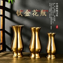 Supply for Buddha Vase to recruit the Bao Living Room to put in place Buddha Simple atmospheric steel titanium lotus vase before the Buddha