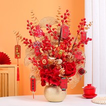 Red Hairy Fitness Simulation Flower Blossom Creativity Simply Decorate Joe Moving Gift Wedding Flower Art