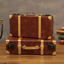Renaissance suitcase decoration furnishings home living room simple atmospheric festival celebration photography props wooden suitcase