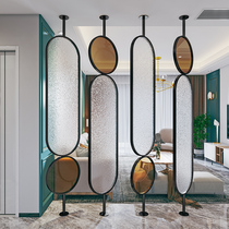 Nordic glass screen Simple modern living room entrance occlusion rotatable Changhong glass partition wall screen decoration
