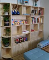 Can be set for a pine wood book room painted frame show log solid wood bookcase full of wall cabinet cabinets locker