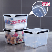 Silicone sealed food grade container wheel moisture proof box anti-moisture storage tank transparent clothes packaging box