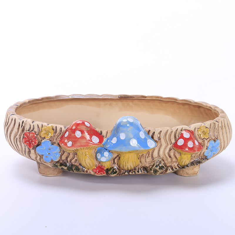 Meaty mushrooms pot move of large diameter ceramic package mail breathable creative large special offer special big platter clearance