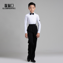 Gruiya childrens dance clothes new boys Latin modern dance white shirt trousers performance competition regulations clothing 5105