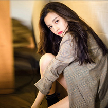 Blazer women 2021 autumn and winter New retro plaid Joker casual Korean loose English chic small suit