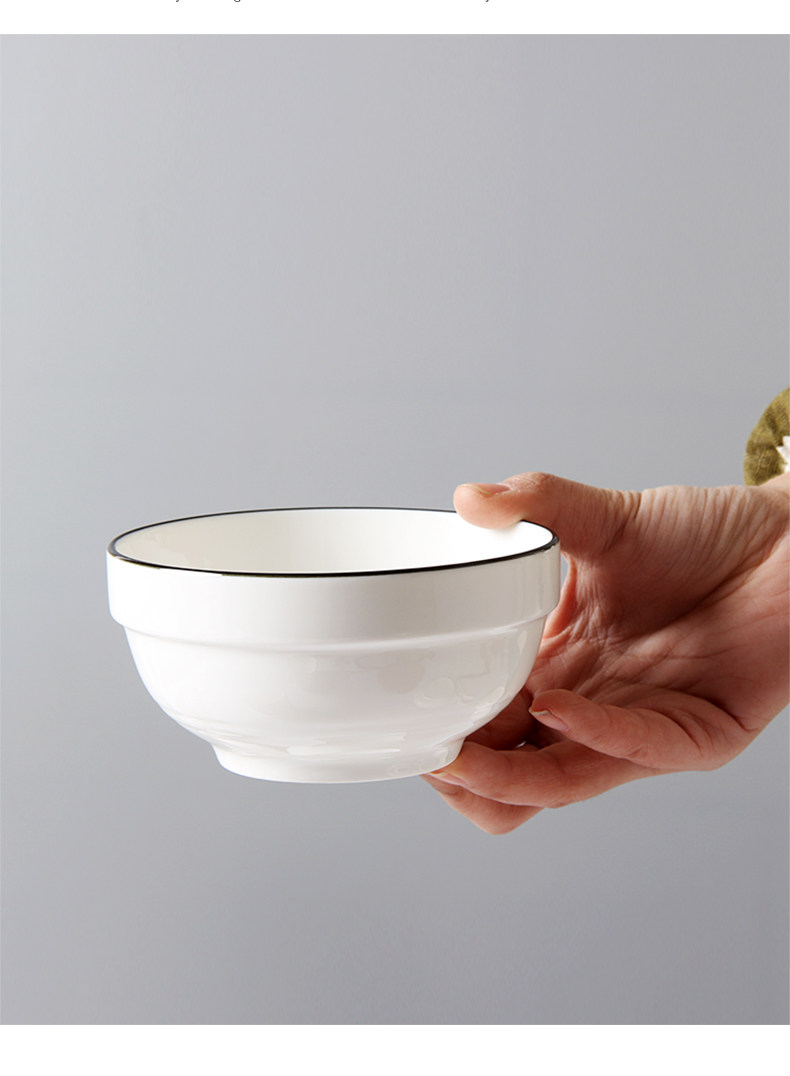 10个陶瓷小碗家用米饭碗北欧风单个吃饭碗汤碗微波炉餐具碗碟套