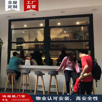 Customized American up and down pull window sliding window narrow edge sound insulation takeaway window dining hall meal mouth lifting window aluminum alloy