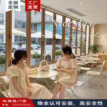 Folding door shop aluminum alloy door partition folding kitchen bar window restaurant toilet push-pull door and window customization