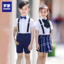 Romon June 1 Childrens Choir Performance Kindergarten Boys with Pants British Style Girls Performance Costume Summer