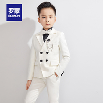 Romon suit suit suit boy flower girl dress piano performance handsome middle child Boy small suit British style