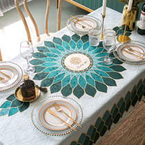 Net red American light luxury dining cloth Household rectangular tablecloth fabric Waterproof dining table cloth Coffee table cover cloth Nordic tablecloth