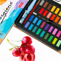 Giorgione 36 color solid watercolor paint brush set iron box transparent watercolor painting sketch illustration design powder paint portable students beginners non-toxic washable environmental protection