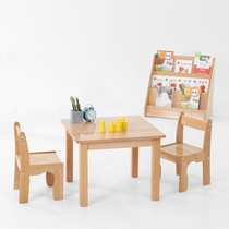 Kindergarten Early Education Montessori Tables and Chairs Beech Wood Children's Square Table Solid Wood Table Desk Montessori Furniture
