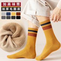 Mens soil socks cotton spring and autumn stockings cotton wool ring deodorant and sweat absorption middle tube winter sports stockings men