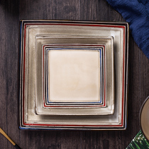 Ceramic plate Dish Home Western plate steak tray Baking tray simple large square plate microwave oven tableware foreign trade export