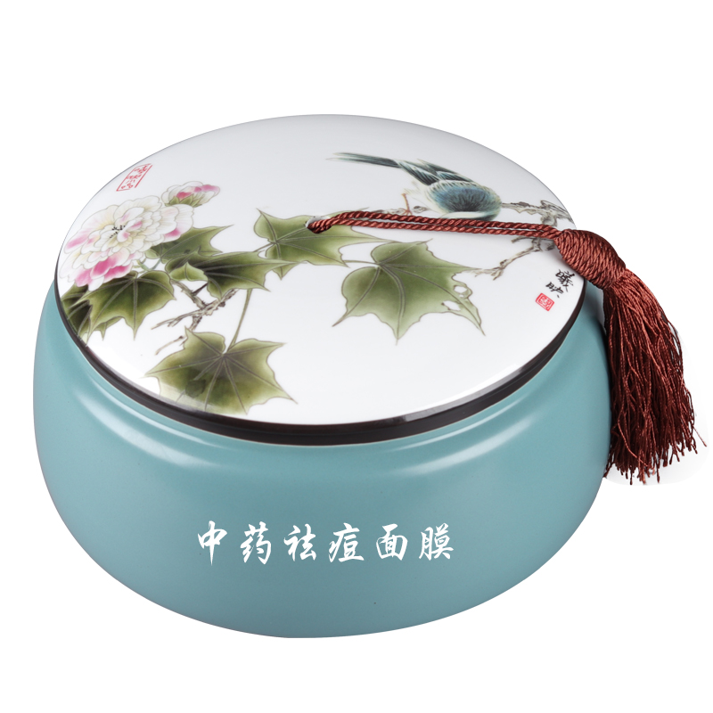 Pu - erh tea storage POTS large household seal pot moistureproof small half jins caddy fixings ceramic herbal mask powder as cans