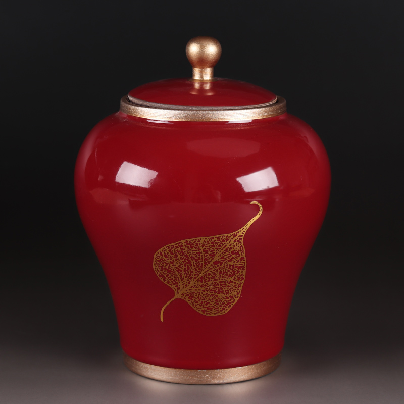 Elder brother up with large caddy fixings ceramic POTS of household seal pot half jins to tea packing box can customize logo