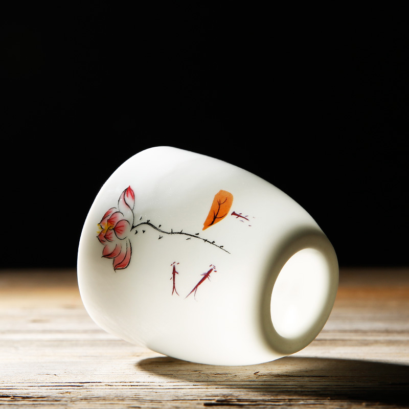 Hand made sample tea cup large white porcelain tea cups creative puer tea cup personal cup ceramic masters cup small tea cups