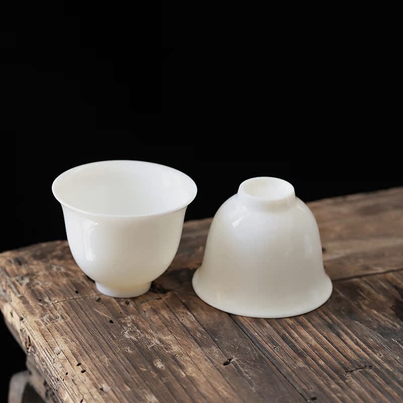 Special master single cups of kung fu tea cups suet jade white porcelain ceramic sample tea cup individual cup tea cups of tea